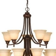 thumbnail image 5 of Brussels 15 Light 2-Tier Bronze Traditional Chandelier Amber Glass Shades, 5 of 5