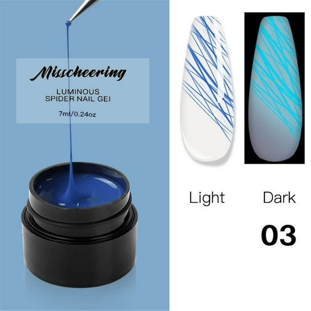 Uñas postizas a presión, regalos para mujeres, pegamento luminoso cepillado, pintura para uñas, fototerapia elástica, pegamento Spider, 8 ml, gancho de rodillo