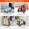 thumbnail image 3 of Noble House 35" Flatbed Cart, Heavy Duty Platform Hand Truck with Foldable Push Handle for Loading and Storage, Orange, 3 of 8