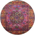 thumbnail image 1 of Ahgly Company Indoor Round Mid-Century Modern Bright Maroon Red Oriental Area Rugs, 4' Round, 1 of 6