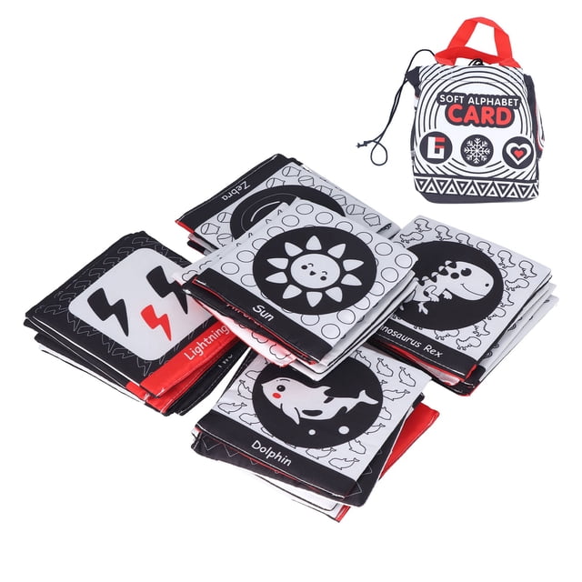 Libro de tela para bebés, 26PCS Libros de tela para bebés Libro suave para bebés Tarjeta de tela para rompecabezas Experiencia incomparable