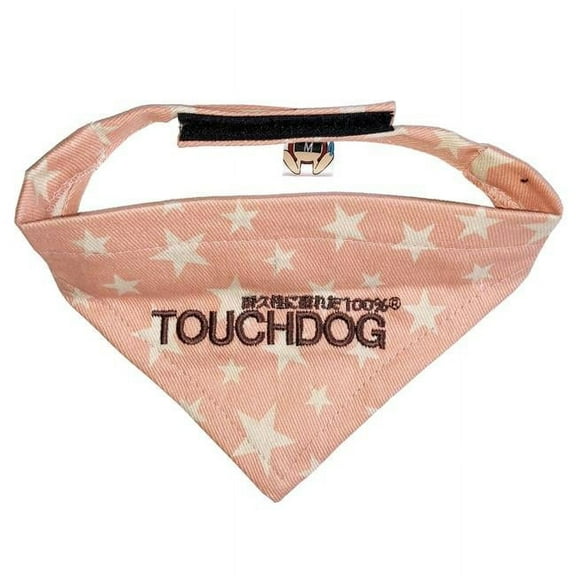 Bad-To-The-Bone Star Patterned Fashionable Cloth Hook & Eye Bandana - Pink - Small