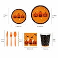 thumbnail image 4 of Halloween Party Decorations, Plates and Napkins Party Supplies, Halloween Plates and Cups, Plastic Silverware Set, Disposable Straws, Pumpkin Decorations, Complete Disposable, 4 of 5
