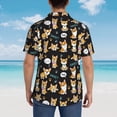 thumbnail image 4 of Honeii Cute Dogs Corgi Print Men’s Hawaiian Shirt,Classic Button-Down Short Sleeve Shirt, for Beach, Vacation, and Outdoor Activities,XX-Large, 4 of 7