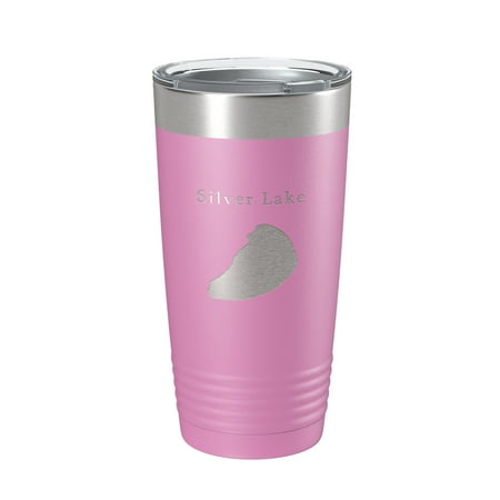 

Silver Lake Map Tumbler Travel Mug Insulated Laser Engraved Coffee Cup Michigan 20 oz Light Purple