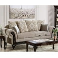 thumbnail image 2 of Furniture of America Safin Traditional Chenille 2-Piece Sofa Set in Beige, 2 of 6