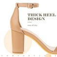 thumbnail image 4 of Ankis Women Heels Open Toe Ankle Strap Chunky Heel Sandals 2.75 Inch, 4 of 7