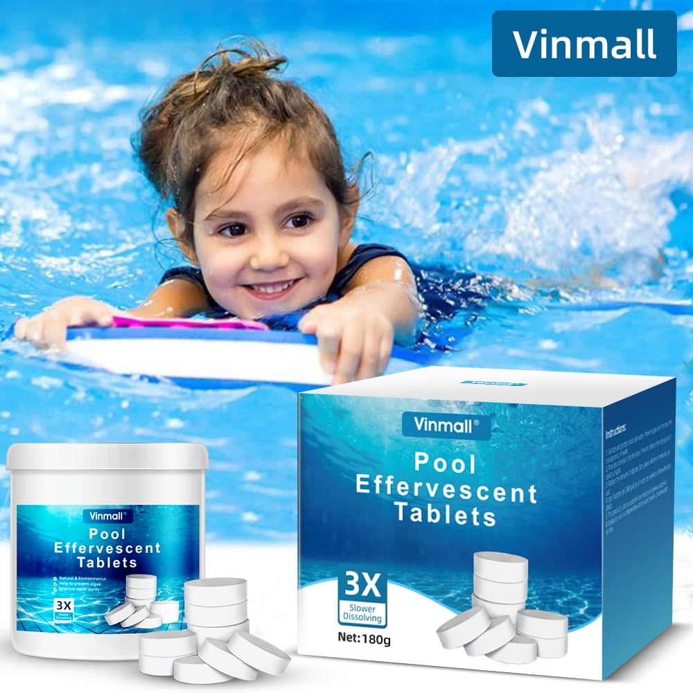 Vinmall 180PCS Pool Chlorine Tablets, Long Lasting Chlorine Tablets for