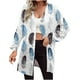 thumbnail image 1 of ICHUANYI Clearance Fashion Women Print Loose Long Sleeve Cardigan Coat Blouse(Blue, L) ICHUANYI WER2023081501746, 1 of 6