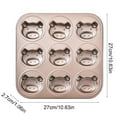 thumbnail image 3 of Btomtd Stainless Steel Non Stick 9 Holes Cake Baking Tray, Thickened Oven Baking Set with Cake Pan and Cookie Sheets, Muffin Pan for Easy Use, Size 10.6"x10.6", C, 3 of 6