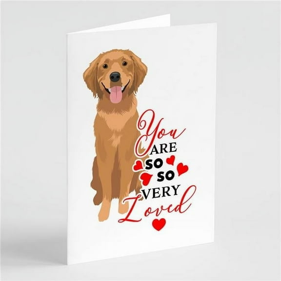 Golden Retriever Red #2 so Loved Greeting Cards and Envelopes Pack of 8 7 in x 5 in