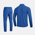 thumbnail image 5 of Men's Stand Collar Leather Breasted Pocket Long Sleeve Top Casual Sports Drawstring Pants Set, 5 of 5