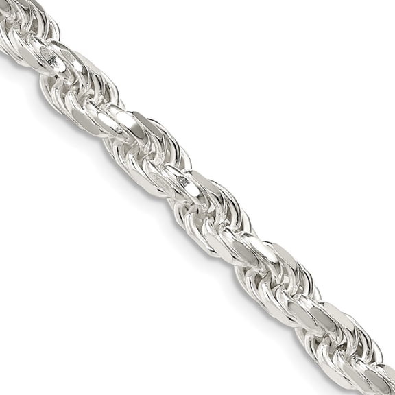 925 Sterling Silver Rope Chain Styles Necklace 5.75 mm Diamond-cut 20 inch