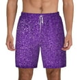 thumbnail image 2 of Picia Glitter Purple pattern Mens Swim Trunks with Compression Liner Stretch Beach Shorts Quick Dry with Zipper Pockets No-Chafing Board Shorts-Large, 2 of 9