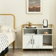 thumbnail image 5 of Spaco Hidden Cat Washroom with Double Doors and Scratch Cardboard-White,Cat Litter Box Enclosure, Cat Litter Box Furniture, Pet Crate, Cat Washroom Cabinet, Fits Most Litter Box, 5 of 10