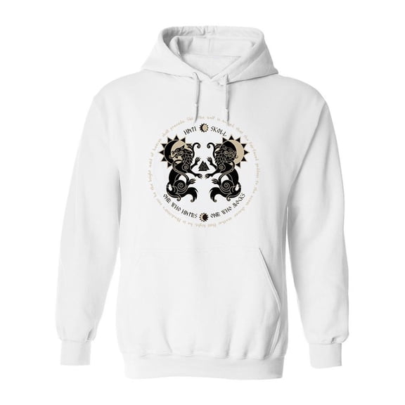 Wolves, Sun And Moon Hoodie Men -Image by Shutterstock, Male Small