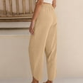 thumbnail image 5 of Tumotour Cuffed Pants for Women Drawstring Sports Trousers Athletic Workout Running Joggers with Pocket Lace Up Button Pants, 5 of 6