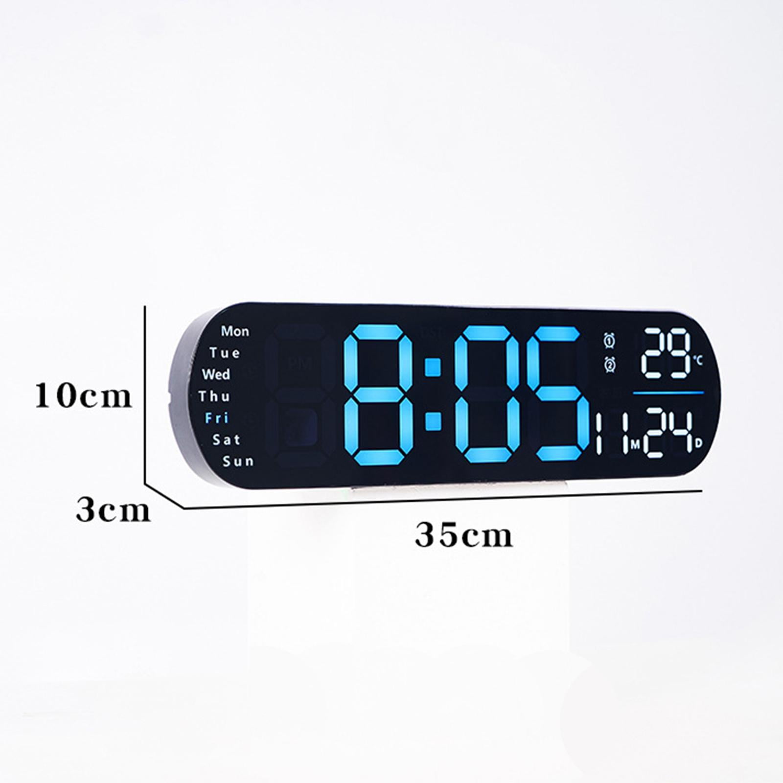 kowaku Digital Alarm Clock Calendar Clock Desk Clock Tabletop Wall Mount Colorful Night Light  degreeF/ degreeC Switchable for Dorm Shelf Office Blue