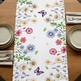 thumbnail image 5 of Table Runners 72 Inches Long Dress Scarves, Spring Floral Farmhouse Kitchen Table Runner, Coffee Tablerunners, Pink Blue Flowers Botanical Butterflies 14x72 Inch, 5 of 9