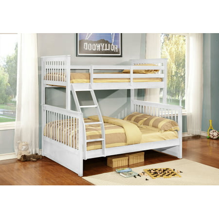 Pilaster Designs  White Finish Wood Twin Over Full Size Convertible Bunk Bed  Walmart.com
