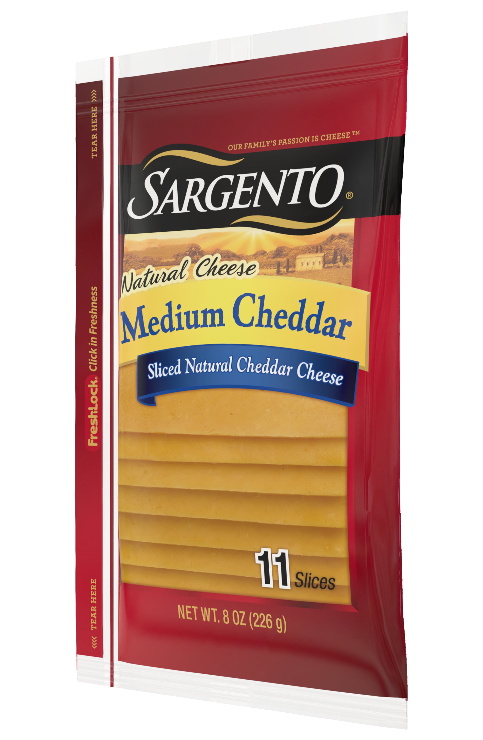 Sargento® Sliced Medium Natural Cheddar Cheese, 11 Slices - Walmart.com