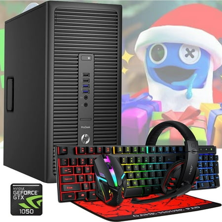 HP 705 G1 Gaming PC Tower Quad Core AMD A10 Processor, 16GB RAM, 512GB SSD, Nvidia GT 1030 Graphics, 4 in 1 Gaming Combo, Windows 10 (Restored)