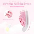 thumbnail image 2 of EUXTERPA Girls Pink Glitter Shoes Kids Casual Walking Sneakers with Hook and Loop Toddler Size 9, 2 of 6