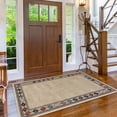 thumbnail image 3 of RUG ROBOT Modern Bordered Machine Washable Rug, Ultra-Thin Soft 3x5 Rugs for Entryway Bedroom, Non-Slip Stain Resistant Small Carpet for Laundry Entry (3'x 5',Beige), 3 of 6