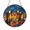 Acrylic 3.5 Inch, variant on Cityscape Stained Glass Suncatcher Window Hanging Decor, Round Urban Street and Lamp Post Glass Art Panel, Decorative Nighttime City View Window Ornament for Home Living Room