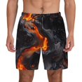 thumbnail image 2 of Picia Molten Lava Abstract Flow pattern Mens Swim Trunks with Compression Liner Stretch Beach Shorts Quick Dry with Zipper Pockets No-Chafing Board Shorts-Small, 2 of 9