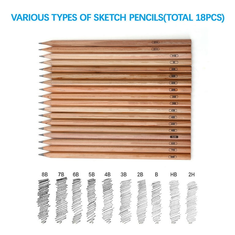 29PCS Professional Drawing Pencils and Sketch Kit,Sketching Charcoal Set,Art  Supply Tools for Kids,Teens,Adults 