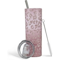 Leopard Tumbler With Lid and Straw Stainless Steel 20oz Cheetah Print Skinny Tumbler Insulated Leopard Print Tumbler Water Bottle Cups Travel Mug Gifts for Women