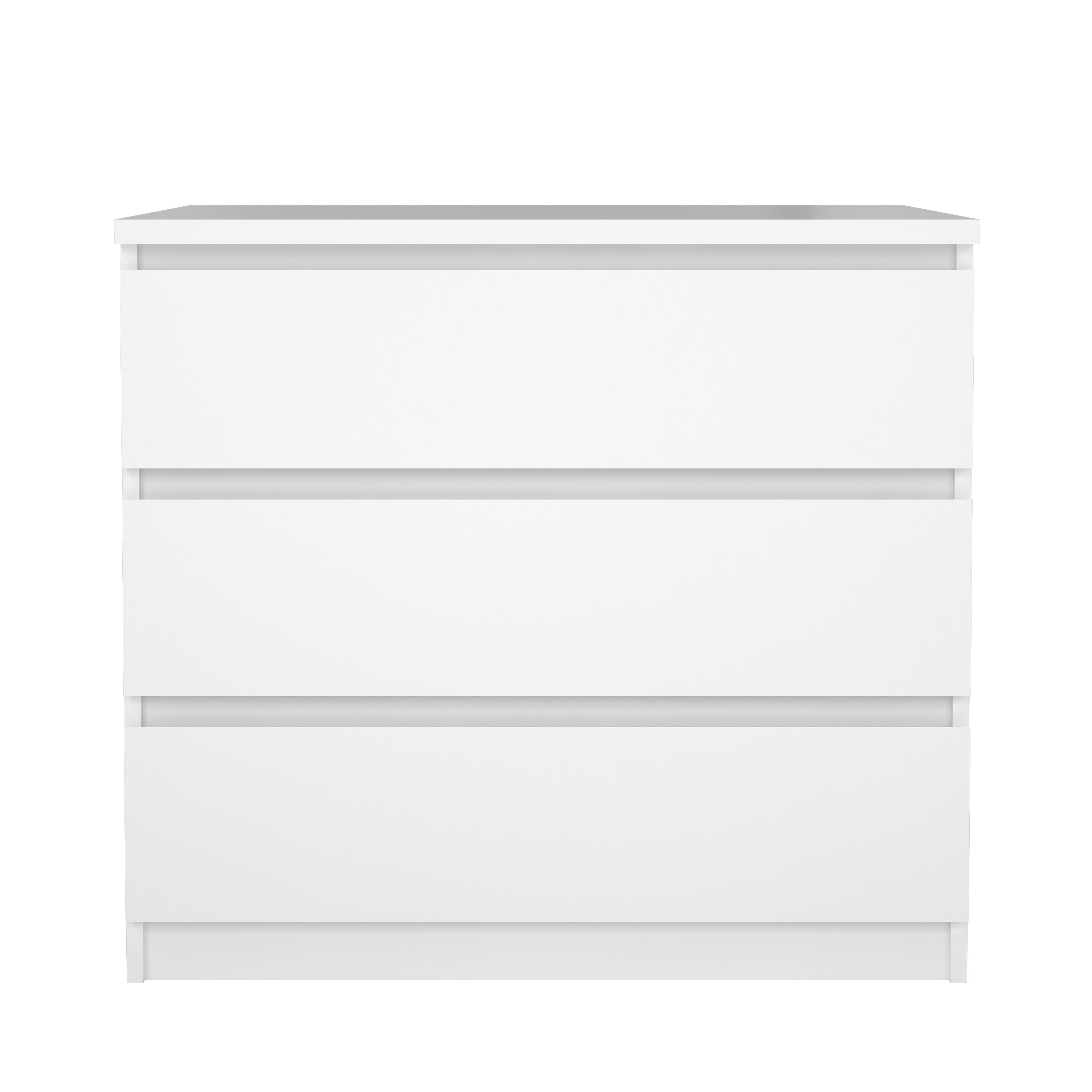 Tvilum Scottsdale 3 Drawer Chest Dresser for Adults, White High Gloss