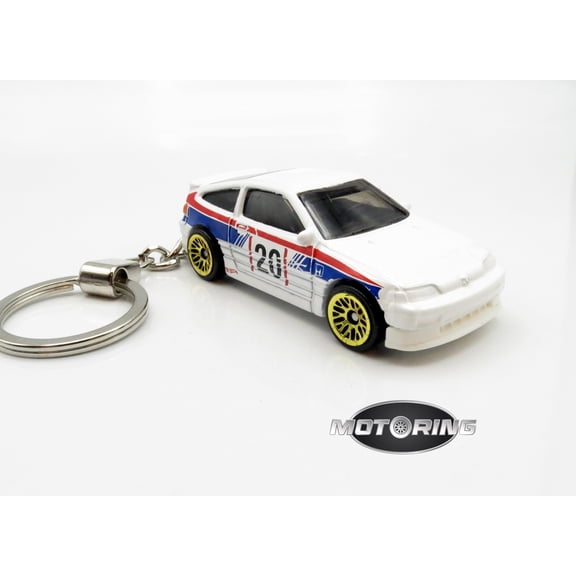 1988 '88 Honda Civic CRX White Car Rare Novelty Keychain 1:64 Diecast