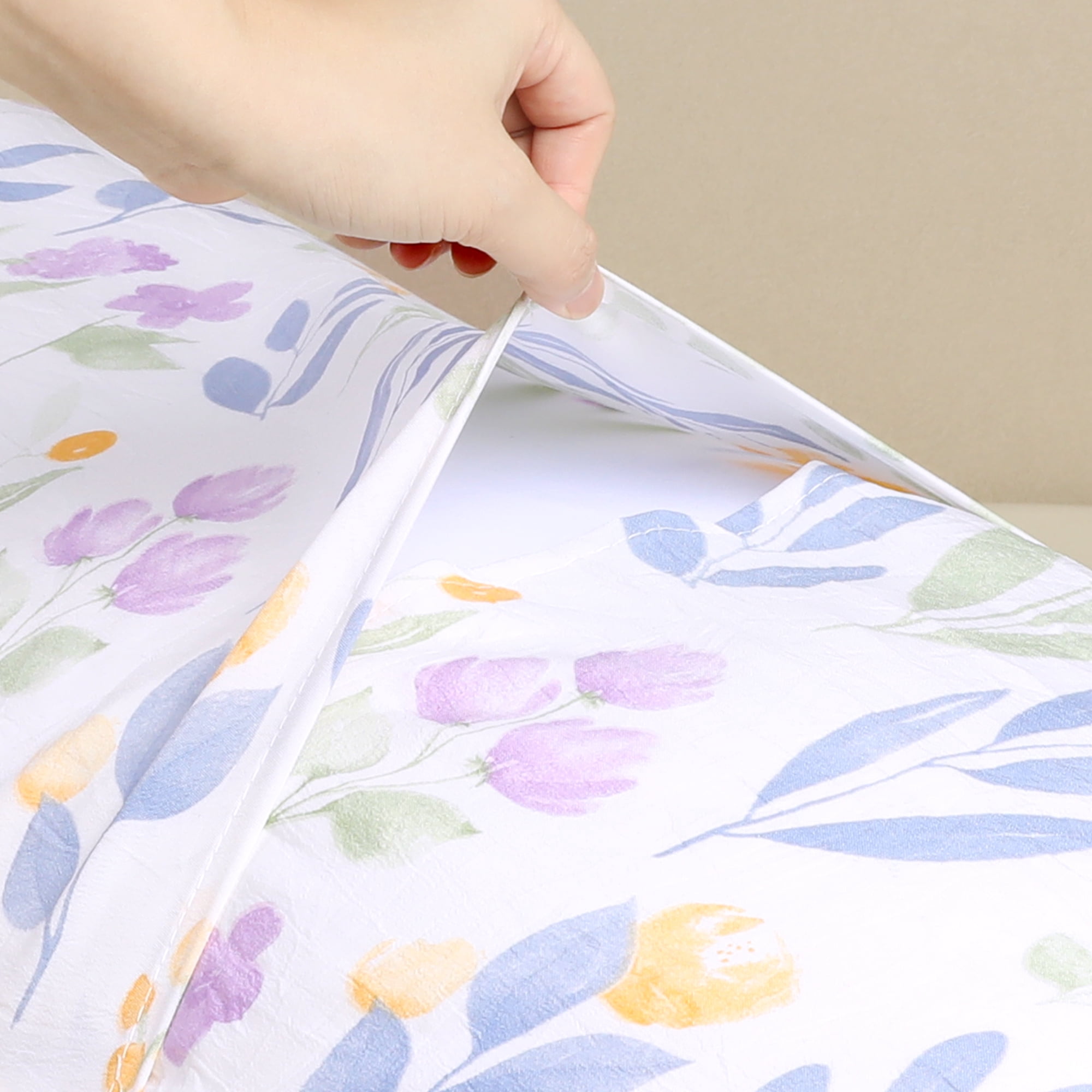Unique Bargains 1 Pcs Pillowcase Breathable Soft Floral Pillow Cases Purple 20"x72"