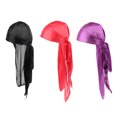 thumbnail image 2 of 3pcs Mujeres Gorro de Larga Pérdida de Cabello Bufanda Sombrero Pirata Gorro + Rojo + Morado Sunnimix Mujer Hombre Durag Sombreros, 2 of 5