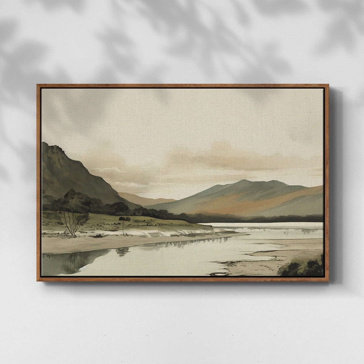 Vintage Landscape-XX By Wexford Home Framed in Walnut Wood Gallery Wrapped Canvas 27 in. x 41 in.