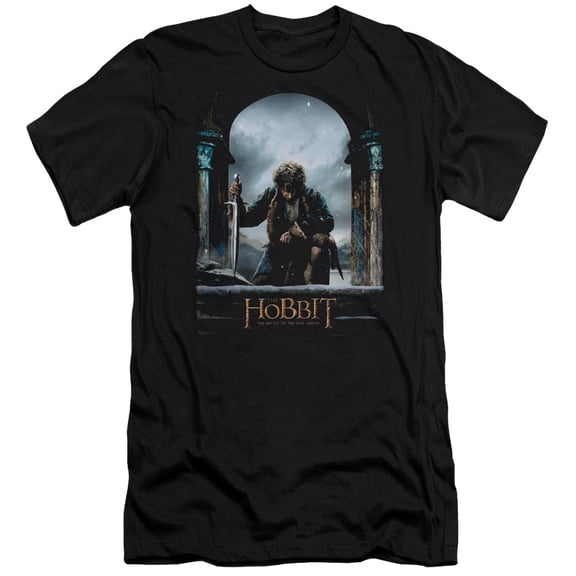 Hobbit Bilbo Poster S/S Adult 30/1 T-Shirt Black