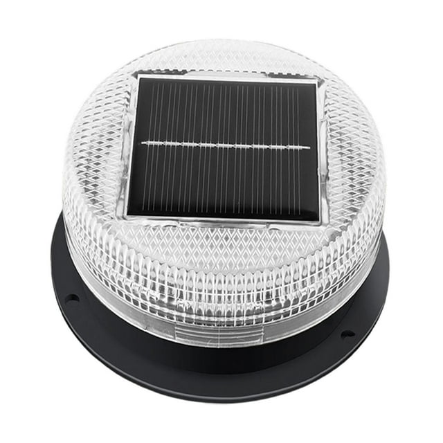 Luz estroboscópica solar para coche, lámpara intermitente de emergencia, redonda, compacta, resistente al agua para Luz roja y azul