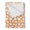 thumbnail image 2 of Peach Soft Flannel Fleece Blanket, Pattern with Silhouette Peaches Tasty Delicious Snacks Theme Illustration, Cozy Plush for Indoor and Outdoor Use, 50" x 70", Pale Orange and White, by Ambesonne, 2 of 5