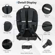 Gelrova 19-inch Smart Hard Shell Motorcycle Backpack with Programmable LED Eyes, Black