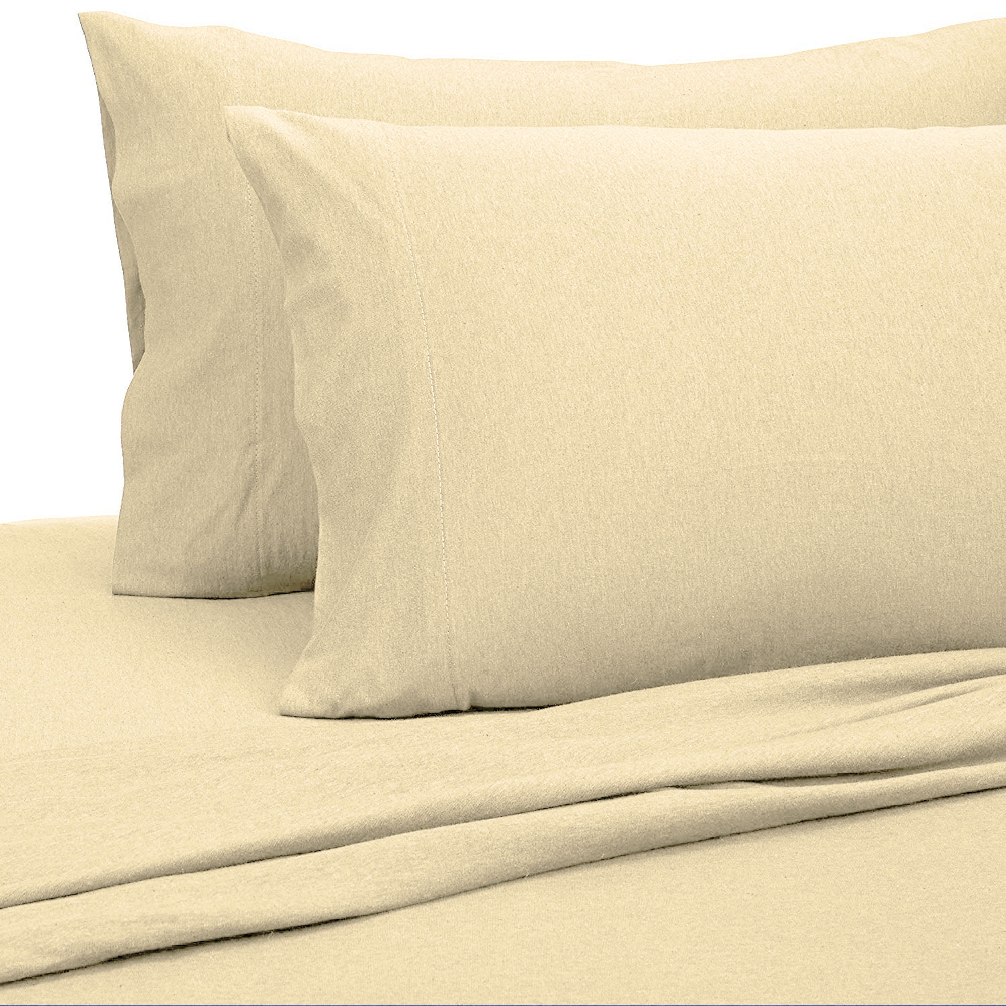 Malina Cotton Jersey Bed Sheet Set, Fresh Linen, Beige, Twin
