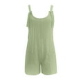 thumbnail image 4 of TrendOFT Combinaison Décontractée d'Été pour Femmes Bretelles Spaghetti Sans Manches Shorts Col Carré avec Poches Combinaisons une Pièce GN1 m, 4 of 5