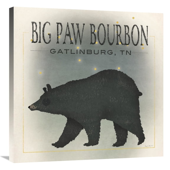 Global Gallery's 'Ursa Major Big Paw Bourbon' By Ryan Fowler Stretched Canvas Wall Art