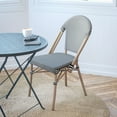 thumbnail image 3 of Merrick Lane Stacking French Bistro Style Chair with Black and White Textilene Seat and Light Bamboo Finished Aluminum Frame for Indoor/Outdoor Use, 3 of 12