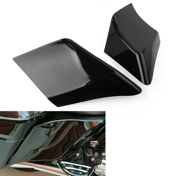 ZS 2x Extended Stretched Side Cover Fit Harley Road Electra Glide 1989-2013 Black