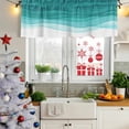 thumbnail image 5 of Ombre Turquoise Waves Curtain Valances for Windows, Kitchen Valance Window Treatments Panel 2 Pack, Abstract Art Gradient Modern Rod Pocket Short Curtains for Bathroom Bedroom 42 x 18 Inch, 5 of 8