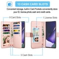 thumbnail image 2 of Galaxy Note 20 Ultra Case, Galaxy Note 20 Ultra Wallet Case, Takfox PU Leather Case Cash ID Credit Card Slots Holder Flip Phone Case Kickstand Detachable Magnetic Hard Cases & Strap, Rose Gold, 2 of 7