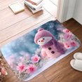 thumbnail image 5 of 1pc Pink Knitted Snowman Absorbent Non-Slip Bathroom Thickened Flannel Rug Decor,Soft,Quick Drying,Suitable For Indoor/outdoor Use,Bathrooms,Bedrooms,Kitchens,Terrace,Laundry Rooms,16"x24", 5 of 9
