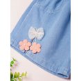 thumbnail image 6 of Haitryli Girls Embroidered Floral And Bow Denim Shorts Split Hem Pants For Casual Vacation Beach Toursers Flower 130/24, 6 of 7